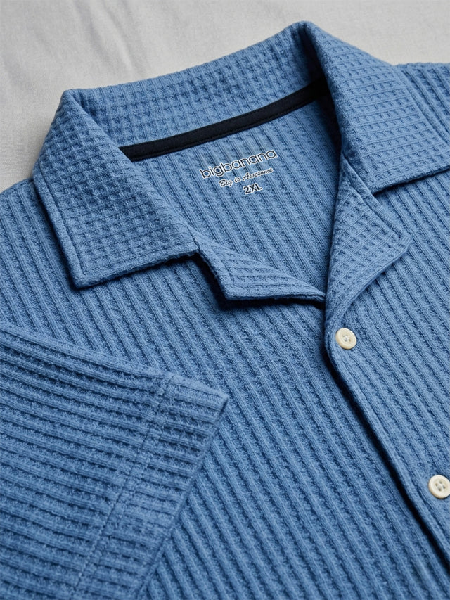 Men Plus Size Airhaze Sky Blue Solid Shirts