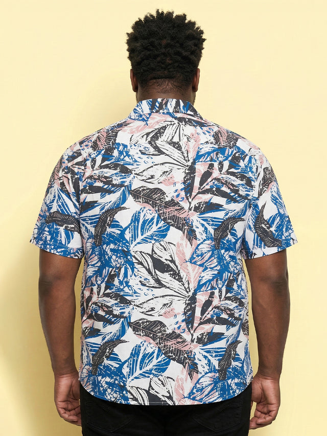 Men Plus Size Caspian Multicolor Printed Casual Shirt