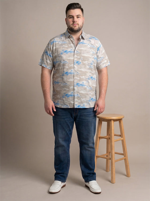 Men Plus Size Fogtide Multi Printed Shirts