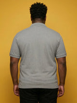 Men Plus Size Urbanite Grey Printed Polo Tshirt