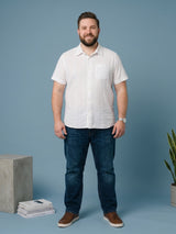 Men Plus Size Bonewhite White Textured Shirts