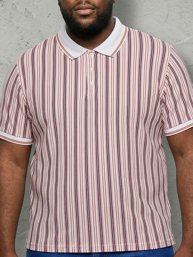 Men Plus Size Majesticline Multi Striped Polo
