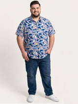Men Plus Size Neonshards Multi Printed Shirts