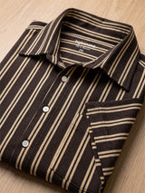 Men Plus Size Coffeescape Multi Striped Shirts