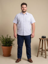 Men Plus Size Placid Multi Textured Shirts