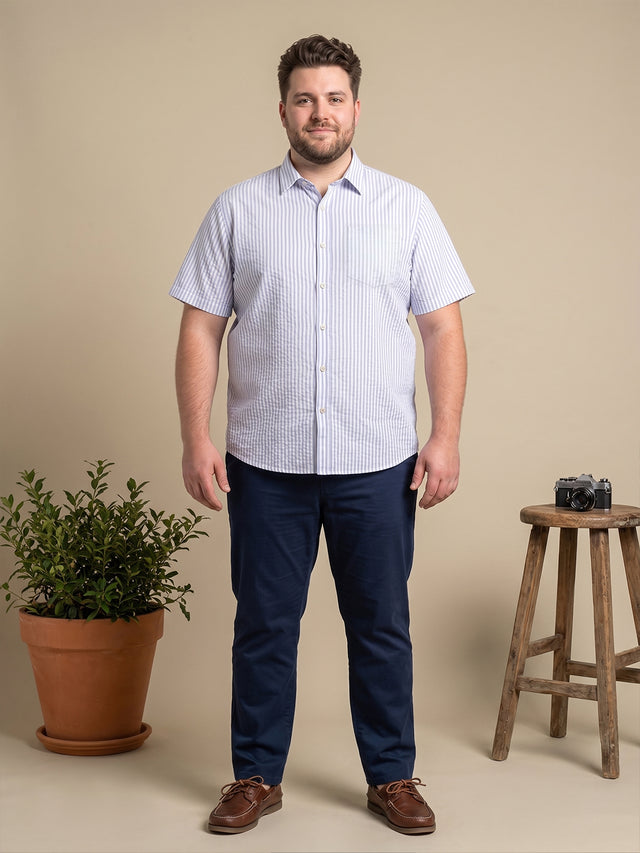 Men Plus Size Placid Multi Textured Shirts