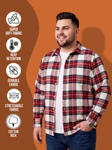 Men Plus Size Benze Multi Check Shirts