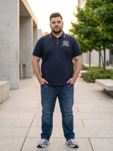 Men Plus Size Osaka Printed Black Polo Men Tshirt