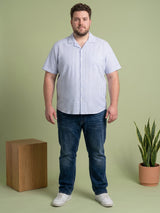 Men Plus Size Placid Multi Textured Shirts