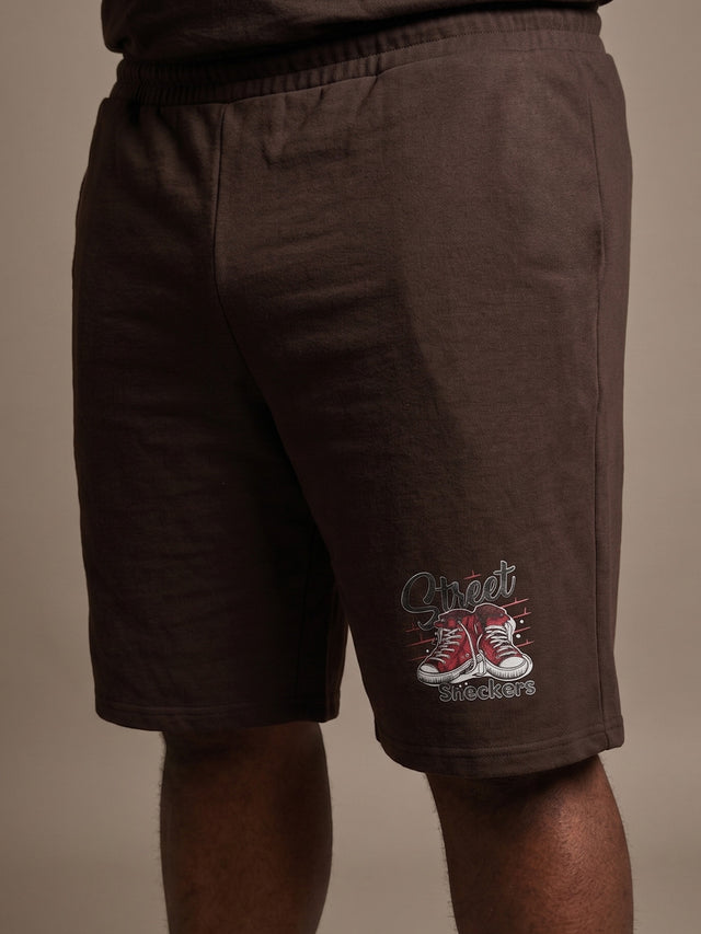 Men Plus Size Kickster Brown Printed Co-Ords