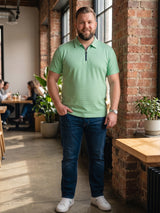 Men Plus Size Nuvia Green Solid Polo