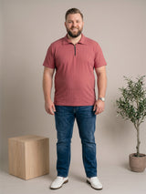 Men Plus Size Zinnia Pink Solid Polo