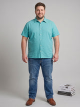 Men Plus Size Mintor Green Solid Shirts