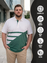 Men Plus Size Barge Colorblock Multi Polo Men Tshirt