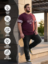 Men Plus Size Hemon Wine Printed Round Neck Tshirts