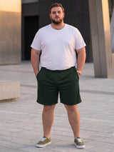Men Plus Size Turbo-Teal Teal Solid Shorts