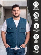 Men Plus Size Drift-Teal Solid Teal Utility Jacket