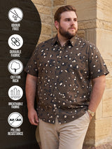 Men Plus Size Xzlum Floral Printed brown Shirt