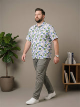 Men Plus Size Sketchgrid Multi Printed Shirts