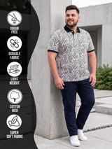 Men Plus Size Geoza Multi Printed Polo Tshirt