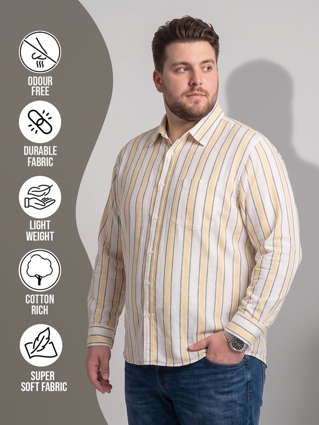 Men Plus Size Solviero Multi Striped Shirts