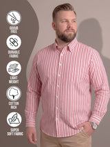 Men Plus Size Berryweave Red Check Shirts