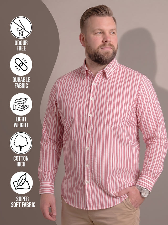 Men Plus Size Berryweave Red Check Shirts