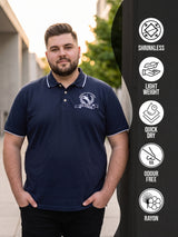Men Plus Size Osaka Printed Black Polo Men Tshirt