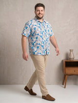 Men Plus Size Aquacube Multi Printed Shirts