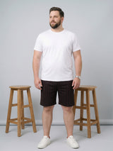 Men Plus Size Tenebris Multi Striped Shorts