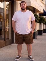 Men Plus Size Turbo-Olive Olive Solid Shorts