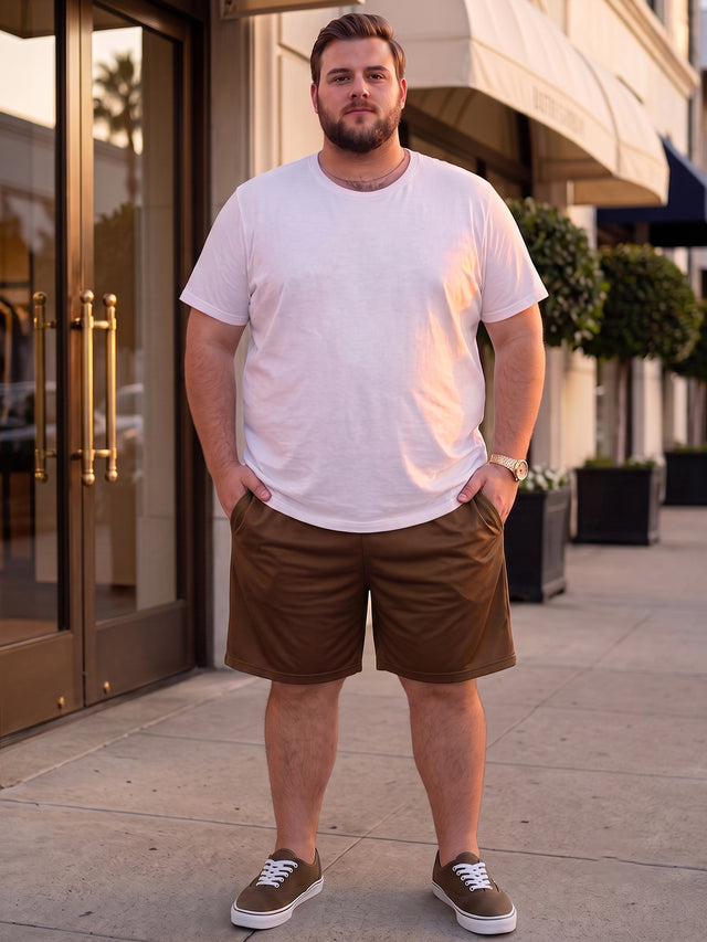 Men Plus Size Turbo-Olive Olive Solid Shorts