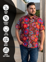 Men Plus Size Iridescent Multi Printed Shirts