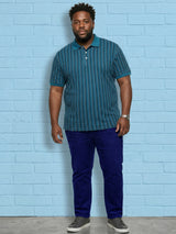 Men Plus Size Tenebra Multi Striped Polo