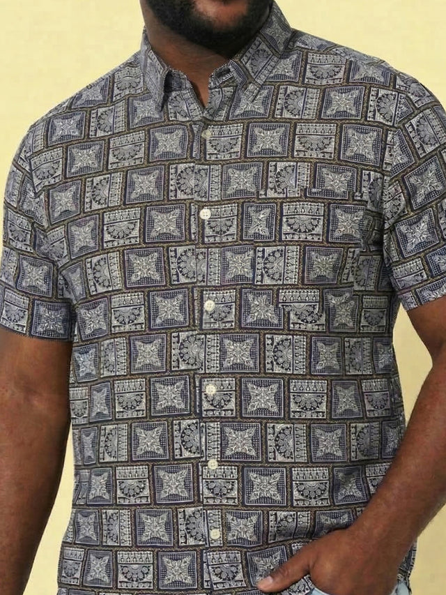 Men Plus Size Framex Multicolor Printed Casual Shirt