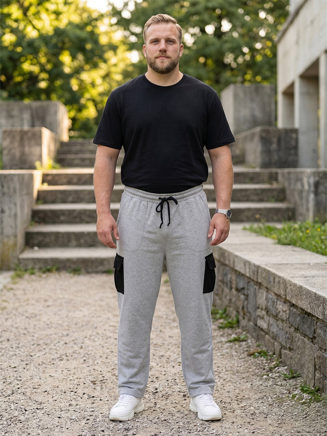 Men Plus Size Fulcrum Grey Solid Trackpants