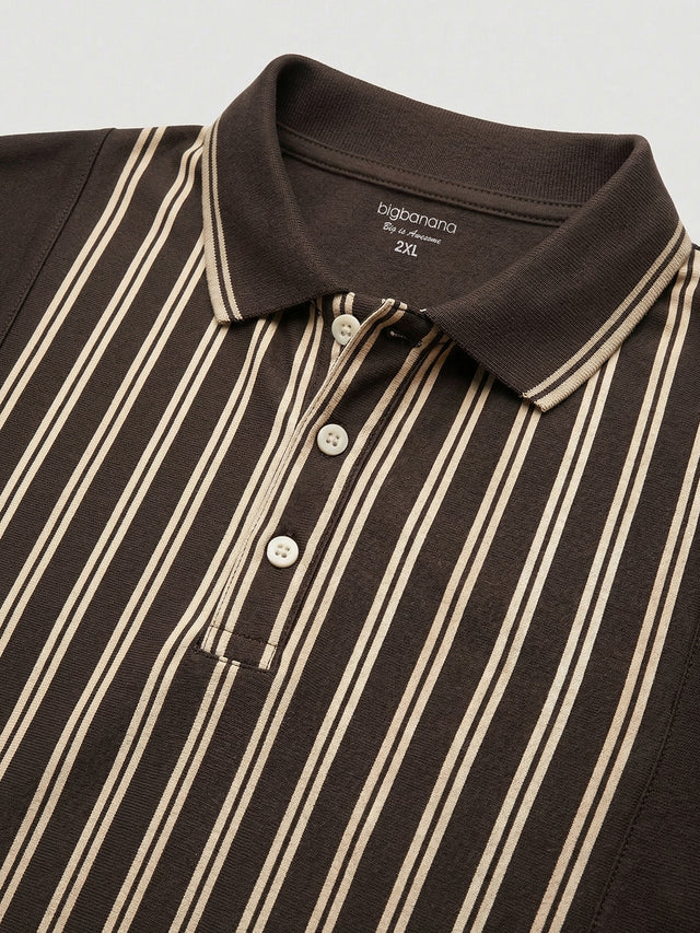 Men Plus Size Pitcher Multi Striped Polo
