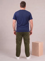 Men Plus Size Garrison Olive Solid Trackpants