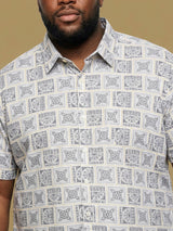 Men Plus Size Basalt Multicolor Printed Casual Shirt