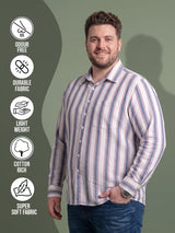 Men Plus Size Strivano Multi Striped Shirts