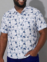 Men Plus Size Facet Multicolor Printed Casual Shirt