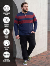 Men Plus Size Antonio Colorblock Henley Tshirt