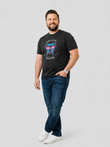 Men Plus Size Hypehound Black Printed Round Neck