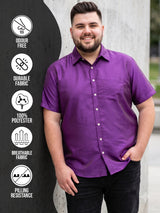 Men Plus Size Dura-V Solid Shirt