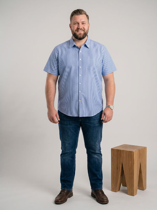 Men Plus Size Aqualon Multi Striped Shirts