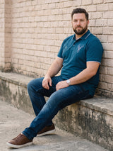 Men Plus Size Beast-Teal Teal Solid Polo