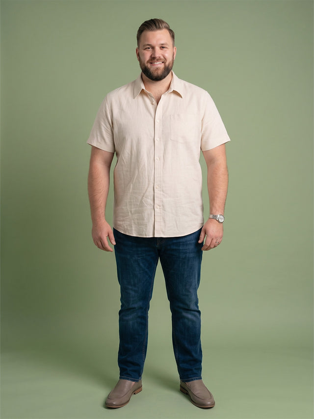 Men Plus Size Albion Off White Solid Shirts
