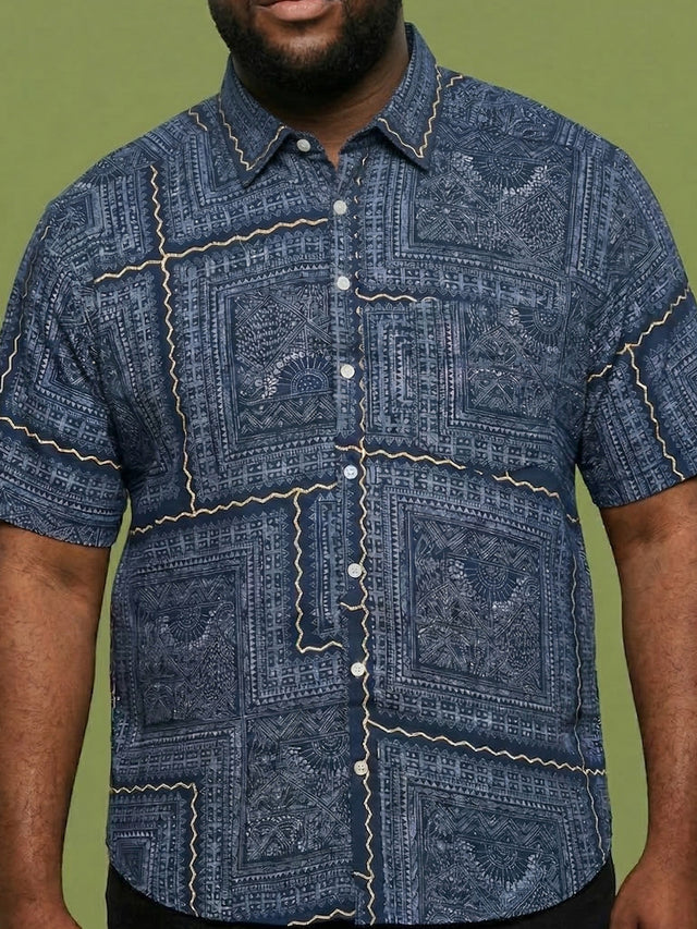 Men Plus Size Talisman Multicolor Printed Casual Shirt