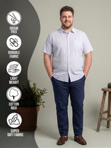 Men Plus Size Placid Multi Textured Shirts