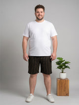 Men Plus Size Bullion Multi Striped Shorts